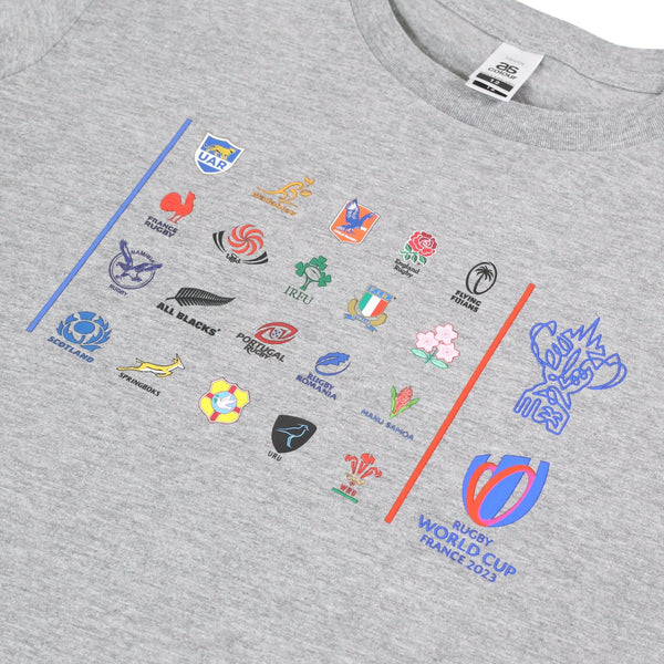 T-Shirt 20 Nations Enfant, Coupe du Monde de Rugby 2023 - Gris