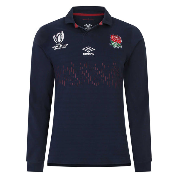 Umbro Men's England Rugby World Cup 2023 Away Classic Jersey L/S - Navy