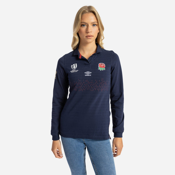 Umbro Women's England Rugby World Cup 2023 Away Classic Jersey L/S - Navy